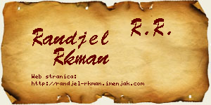 Ranđel Rkman vizit kartica